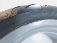 2002 MZ Skorpion Tour MZ660 660cc Cast Silver Rear Wheel Rim 17"x4" -Bent - C3 Cycle