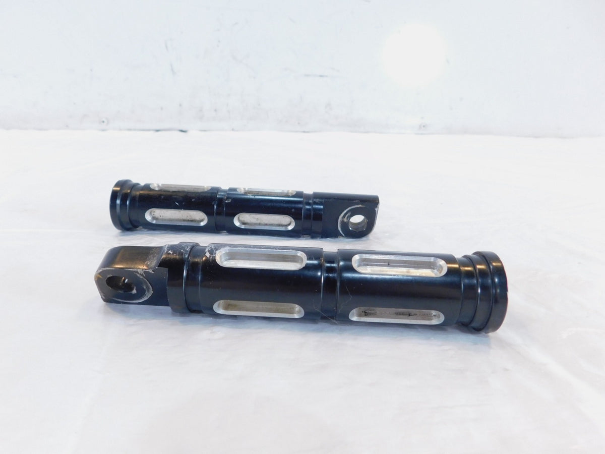 Harley Touring V-Rod Dyna Sportster FXR Softail Black Footpeg Footrests - C3 Cycle