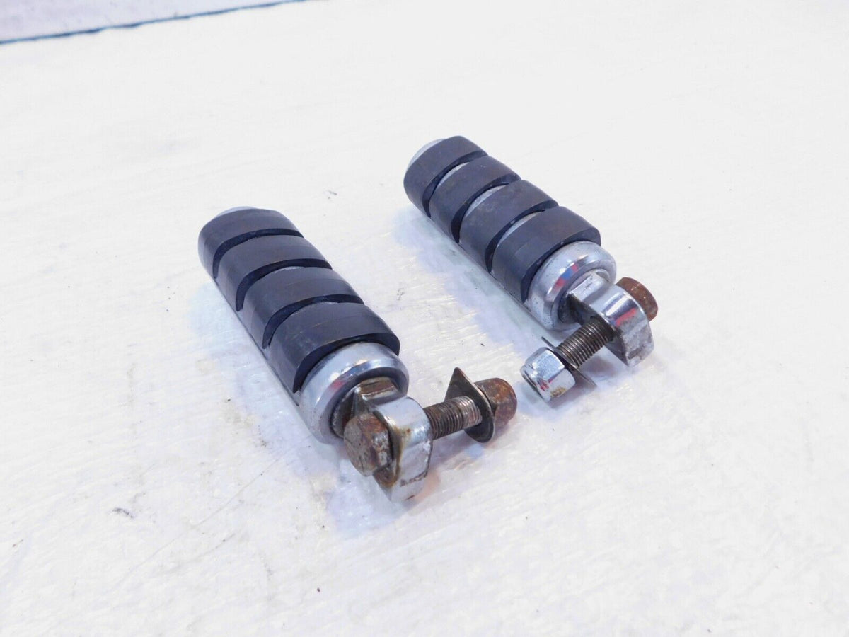 Harley Touring FXR Dyna Sportster Softail ISO Chrome & Rubber Footpegs Footrests - C3 Cycle