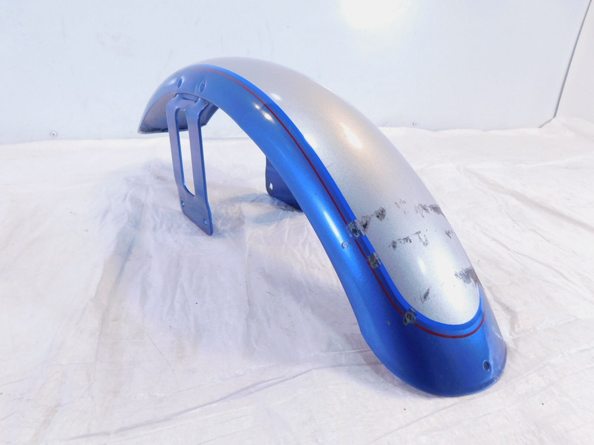 Harley Davidson Sportster 883 & 1200 & Dyna Silver Blue Front Wheel Cover Fender - C3 Cycle