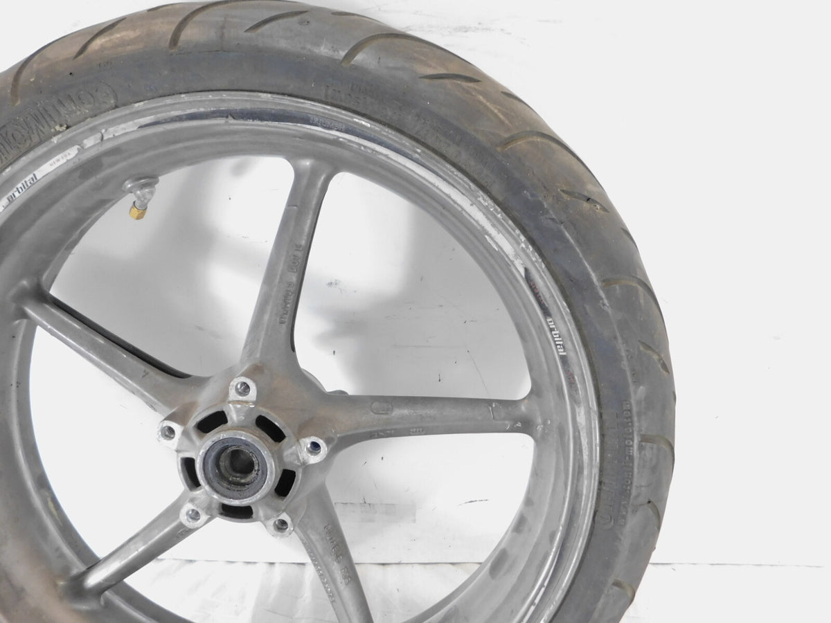2006-2016 Triumph Daytona 675 Spoked Front Wheel Rim & Tire 3.5" x 17" - Cracked - C3 Cycle