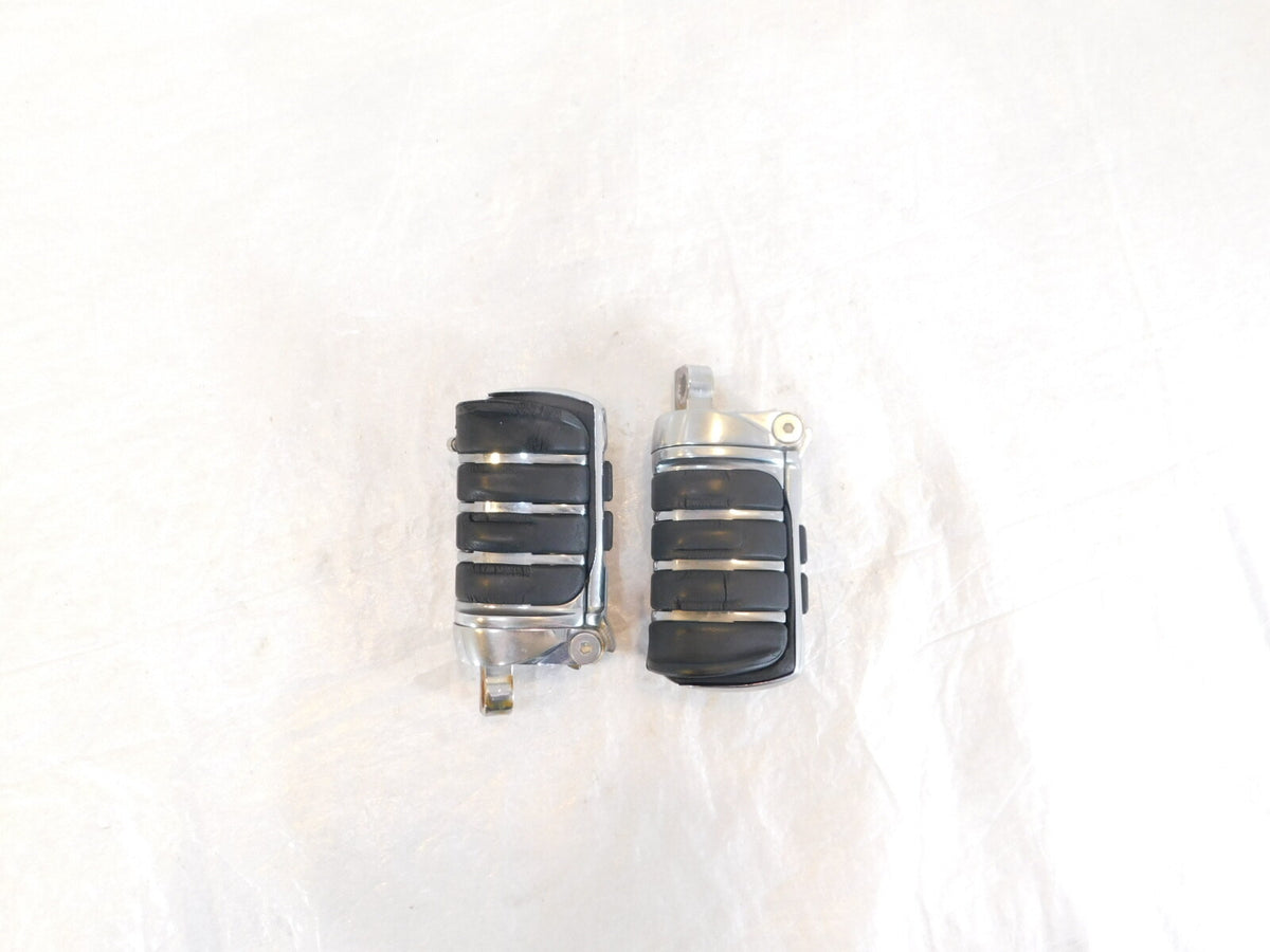Harley Touring FXR Dyna Sportster & Softail Chrome & Rubber Footpegs Footrests - C3 Cycle