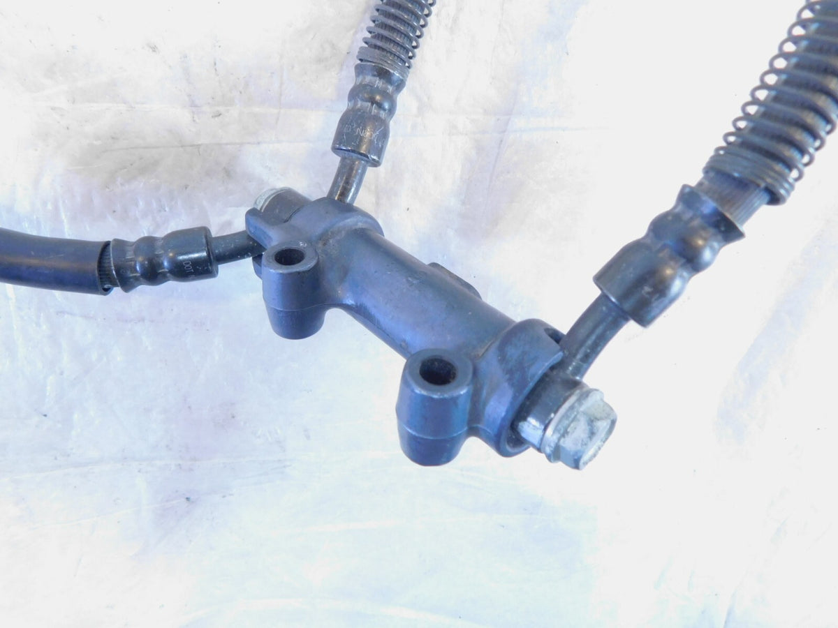 90-92 Kawasaki Ninja ZX-11 ZX1100 Front Wheel Brake Hose Pipe Lines w/ Splitter - C3 Cycle