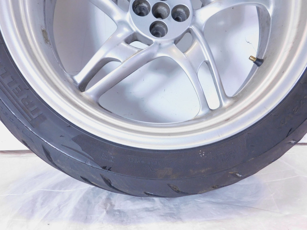 BMW R1100S R1150R R1150RS R1150RT Silver Rear Wheel Rim w/ Tire 5x17" - Bent - C3 Cycle