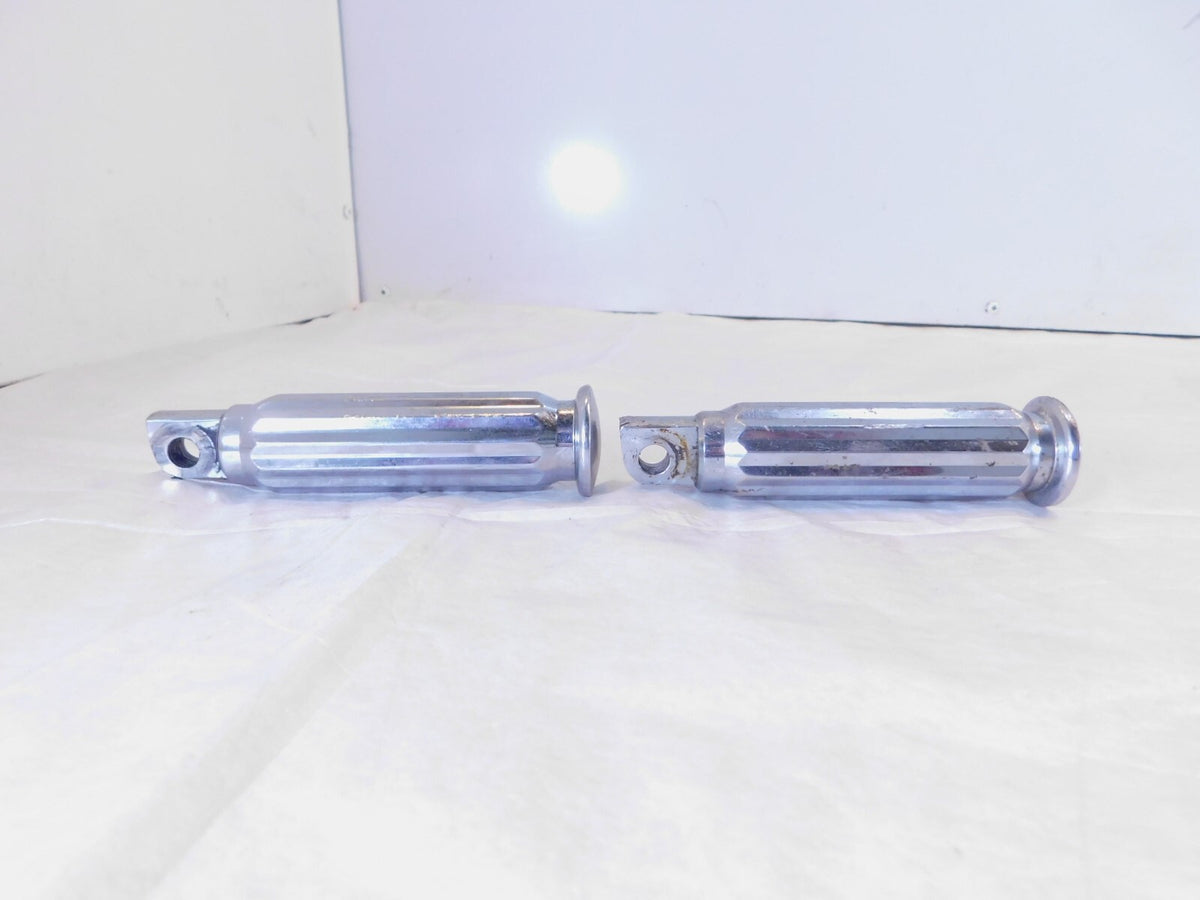 Pair Harley FXR Dyna Sportster & Softail Left Right Chrome Footpeg Footrests - C3 Cycle