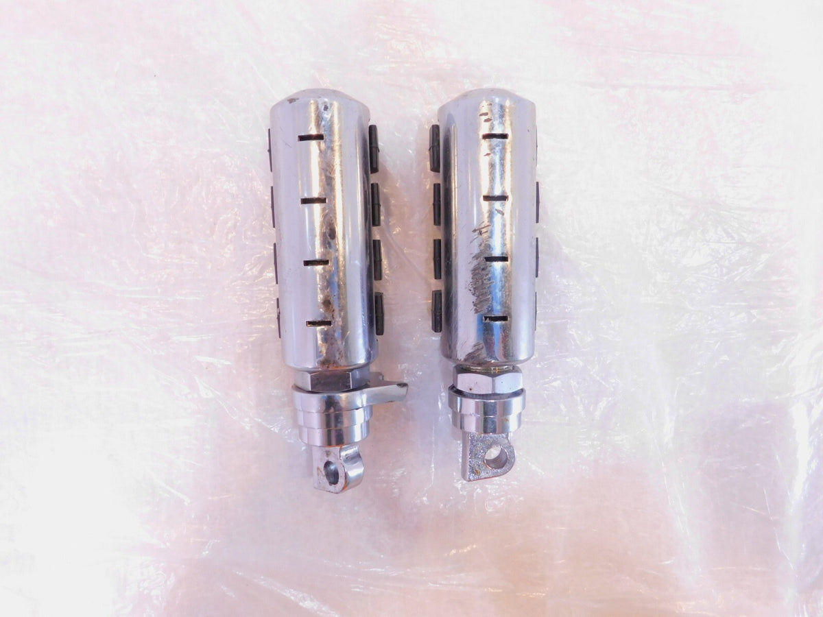 Harley Touring FXR Dyna Sportster & Softail Chrome & Rubber Footpegs Footrests - C3 Cycle