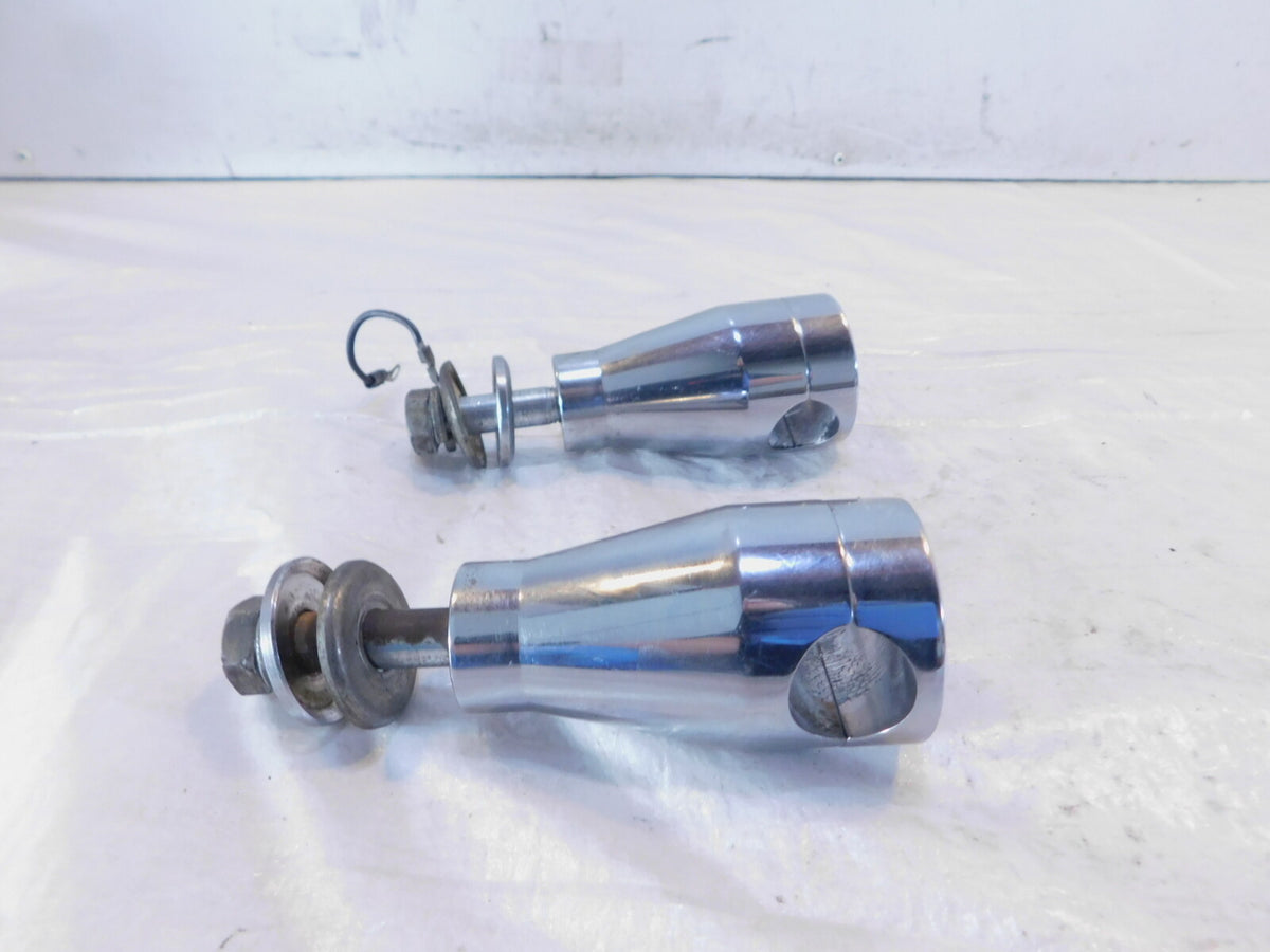 Harley Davidson Sportster 883 & 1200 & Dyna Chrome Handlebar Bar Riser Clamps - C3 Cycle