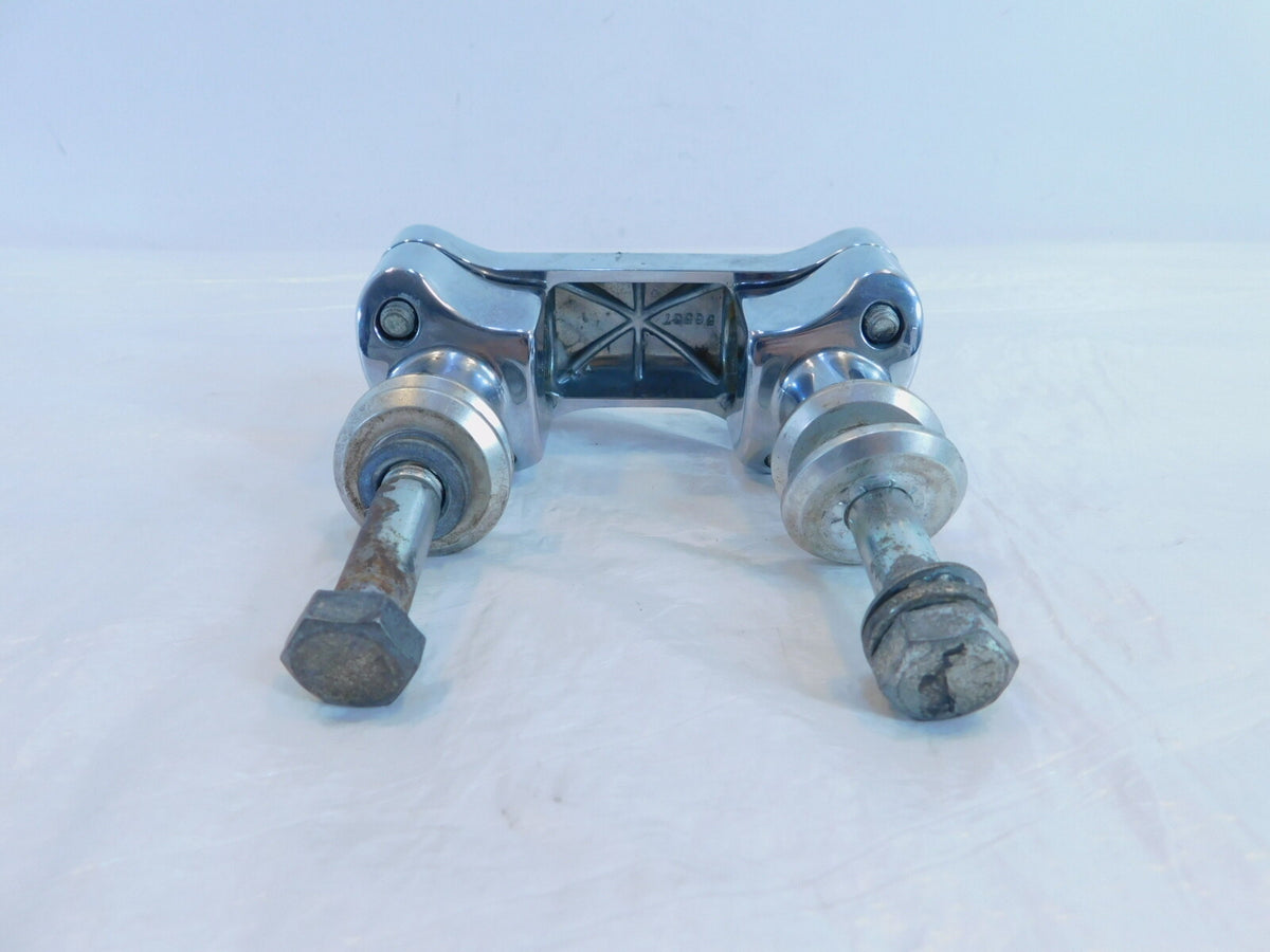 Harley Dyna Wide & Super Glide Custom Chrome Handlebar Mount Clamp Brackets - C3 Cycle