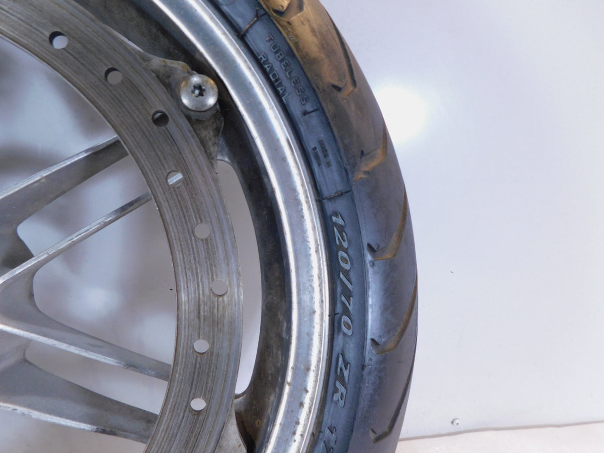Buell XB XB9R XB12R Firebolt & Lightning Silver Front Wheel Rim Rotor & Tire - C3 Cycle