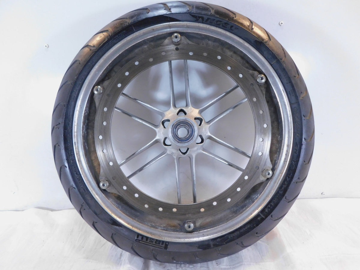 Buell XB XB9R XB12R Firebolt & Lightning Silver Front Wheel Rim Rotor & Tire - C3 Cycle