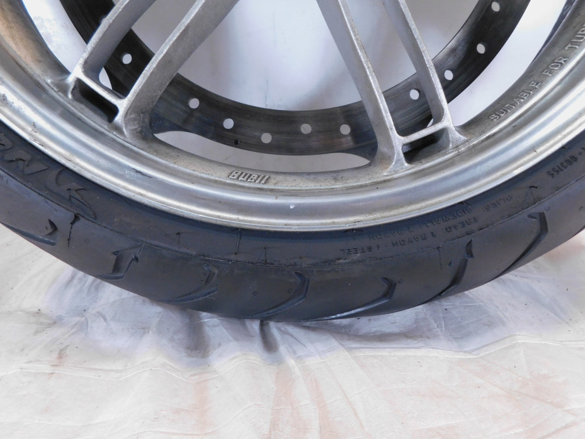Buell XB XB9R XB12R Firebolt & Lightning Silver Front Wheel Rim Rotor & Tire - C3 Cycle