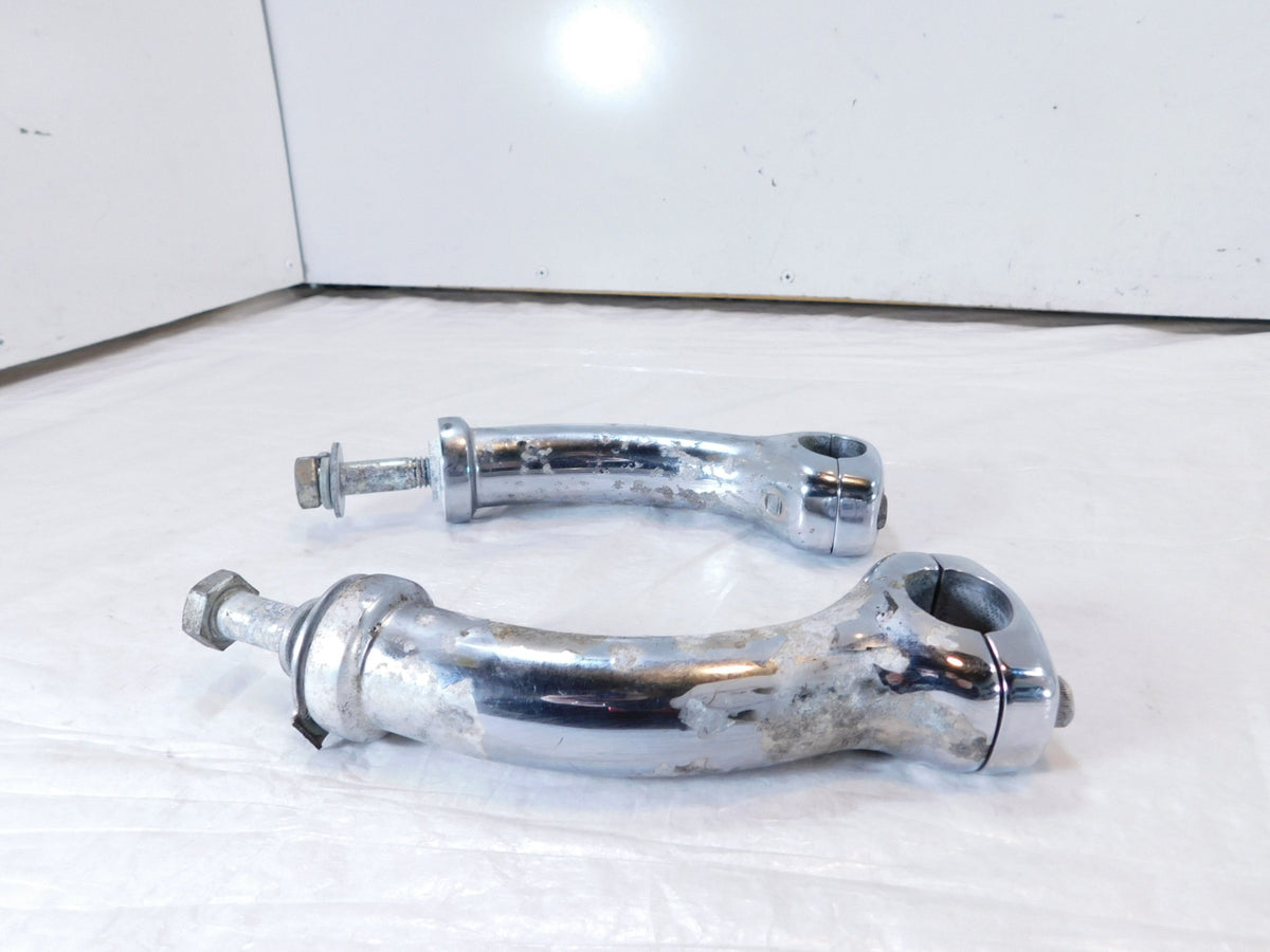Harley Davidson Softail FXSTD Deuce Chrome Handlebar Riser Clamp Mount Brackets - C3 Cycle