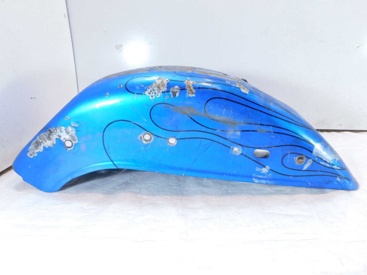 Harley Davidson Softail FXSTD Deuce Blue w/ Flames Rear Wheel Cover Fender - C3 Cycle
