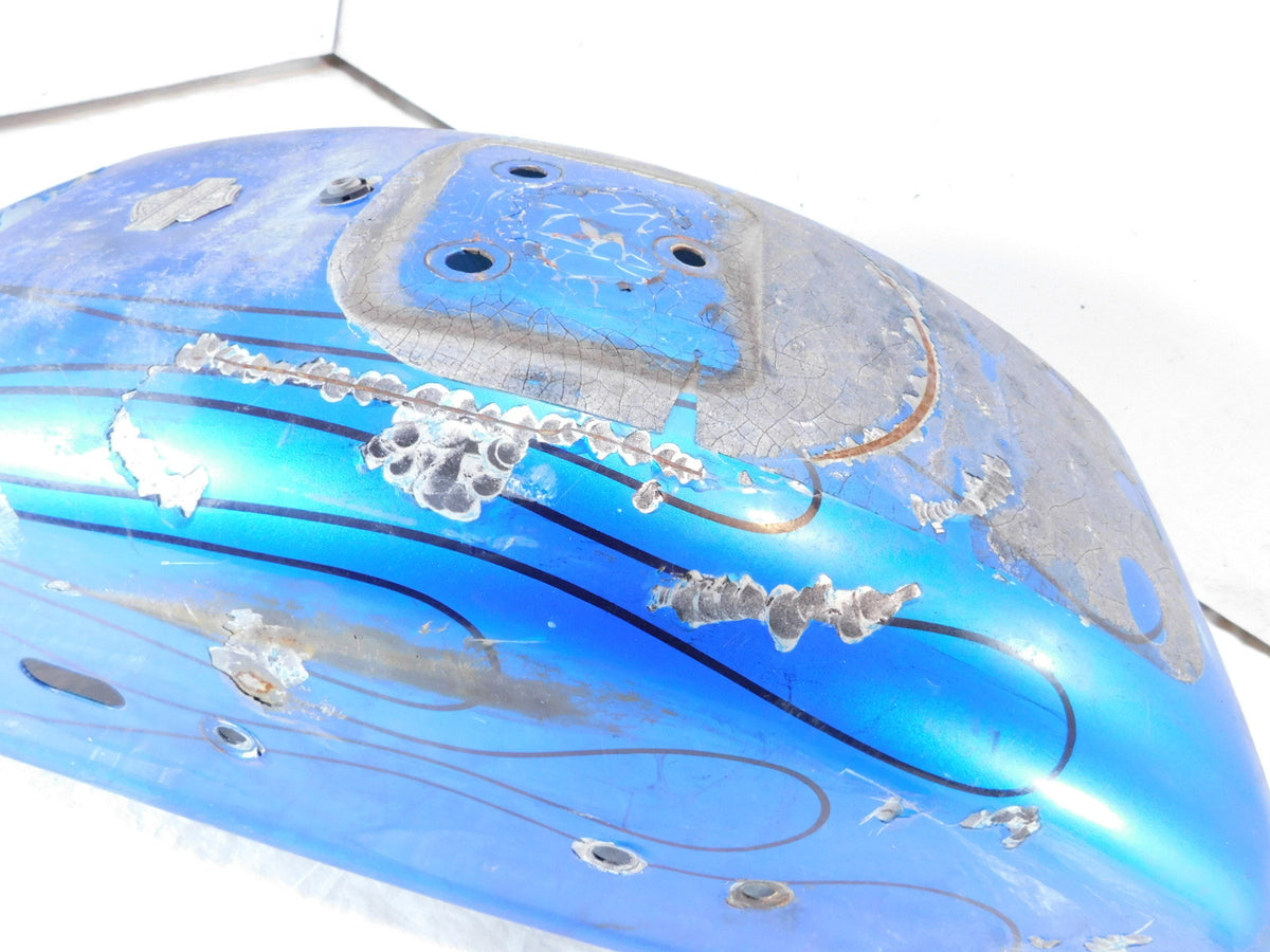 Harley Davidson Softail FXSTD Deuce Blue w/ Flames Rear Wheel Cover Fender - C3 Cycle