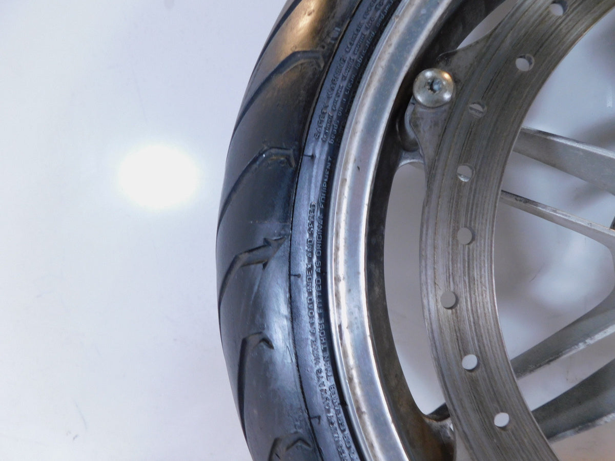 Buell XB XB9R XB12R Firebolt & Lightning Silver Front Wheel Rim Rotor & Tire - C3 Cycle