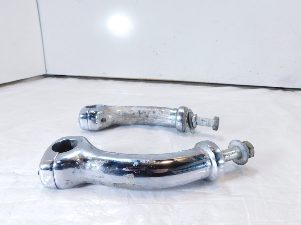 Harley Davidson Softail FXSTD Deuce Chrome Handlebar Riser Clamp Mount Brackets - C3 Cycle