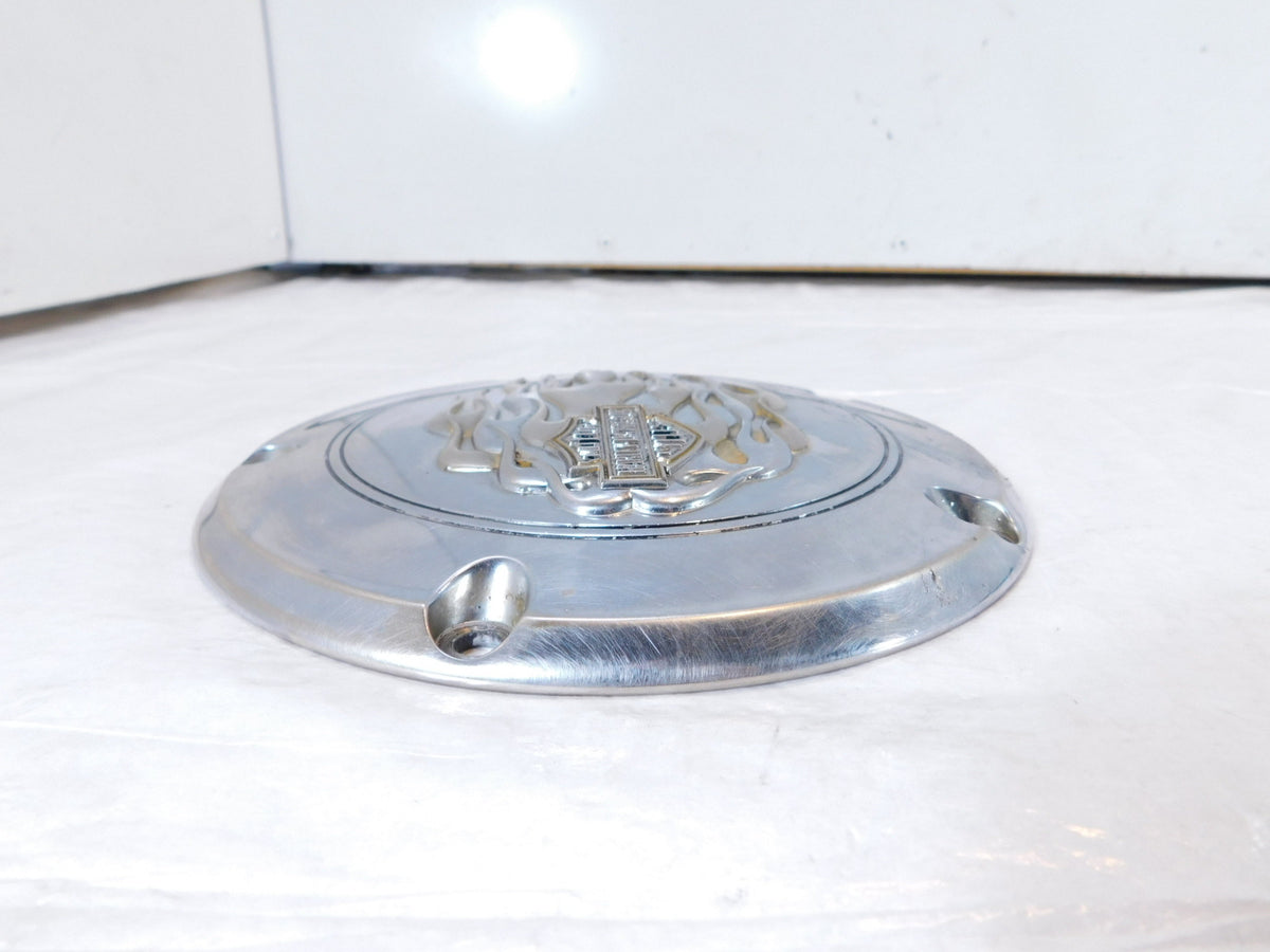 Harley Davidson Twin Cam Dyna Softail Left Engine Flames Derby Clutch Cover - C3 Cycle
