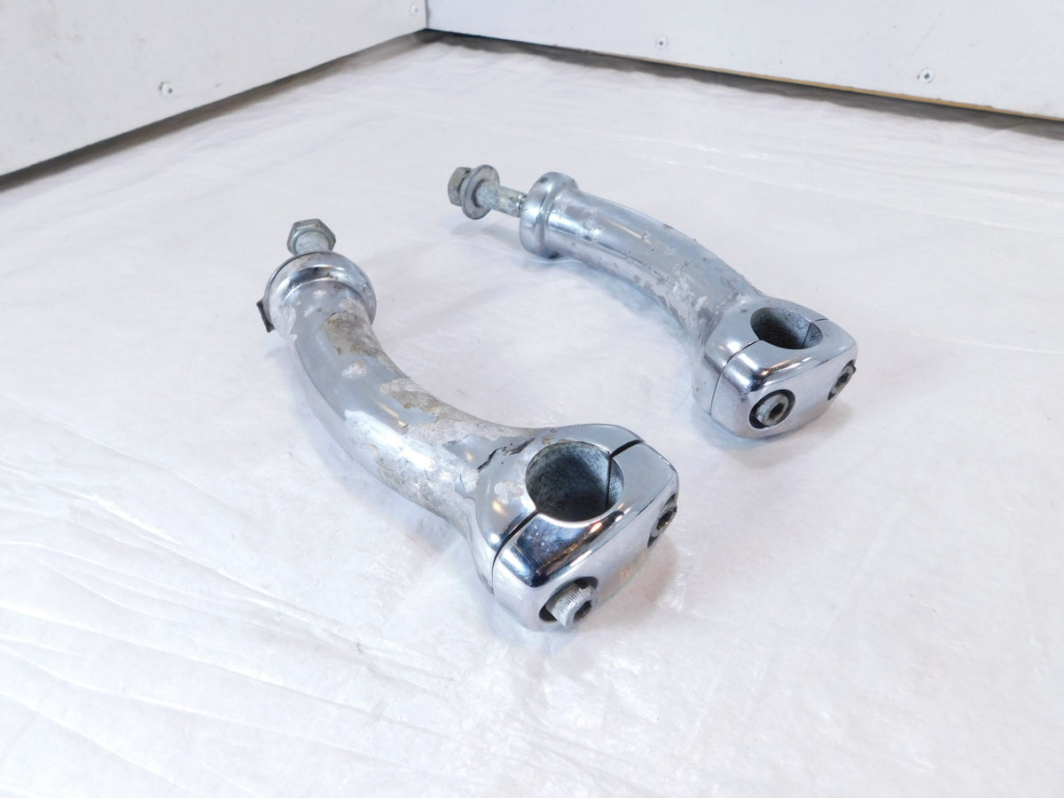 Harley Davidson Softail FXSTD Deuce Chrome Handlebar Riser Clamp Mount Brackets - C3 Cycle