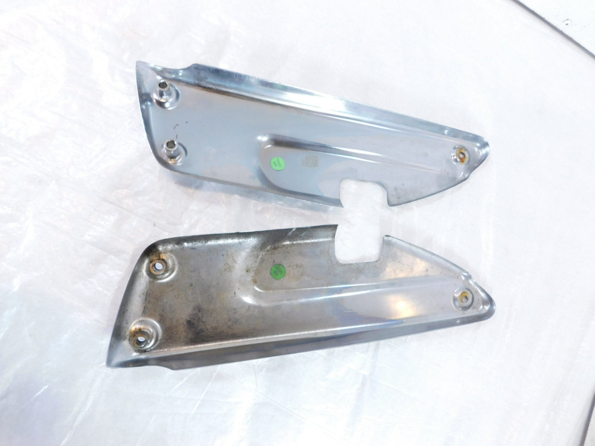 Pair Triumph Rocket III 3 Touring Chrome Rear Pillion Foot Control Cover Panels - C3 Cycle