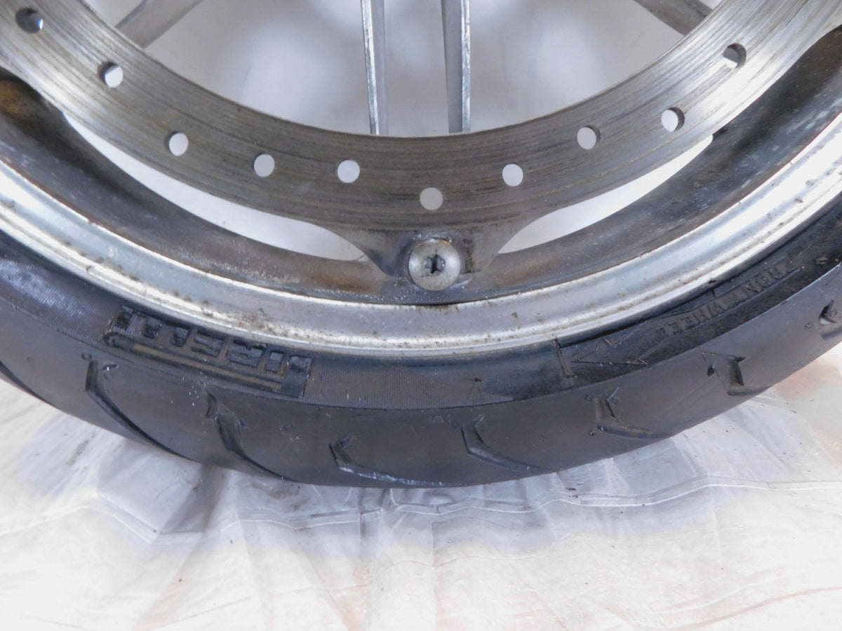 Buell XB XB9R XB12R Firebolt & Lightning Silver Front Wheel Rim Rotor & Tire - C3 Cycle