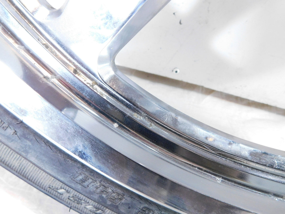 Harley Davidson Softail Deuce Thunderstar Chrome Front Wheel Rim & Tire - Bent - C3 Cycle