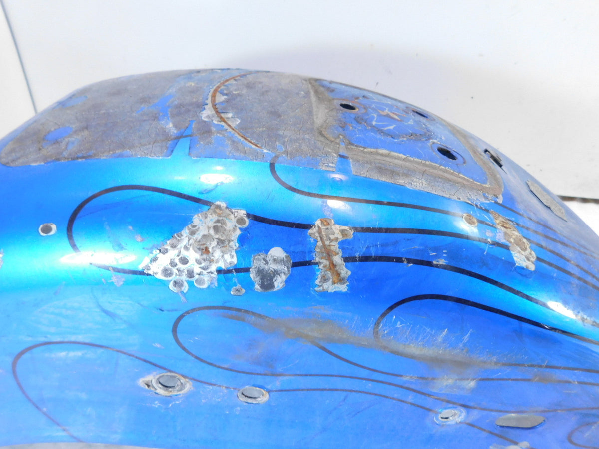 Harley Davidson Softail FXSTD Deuce Blue w/ Flames Rear Wheel Cover Fender - C3 Cycle