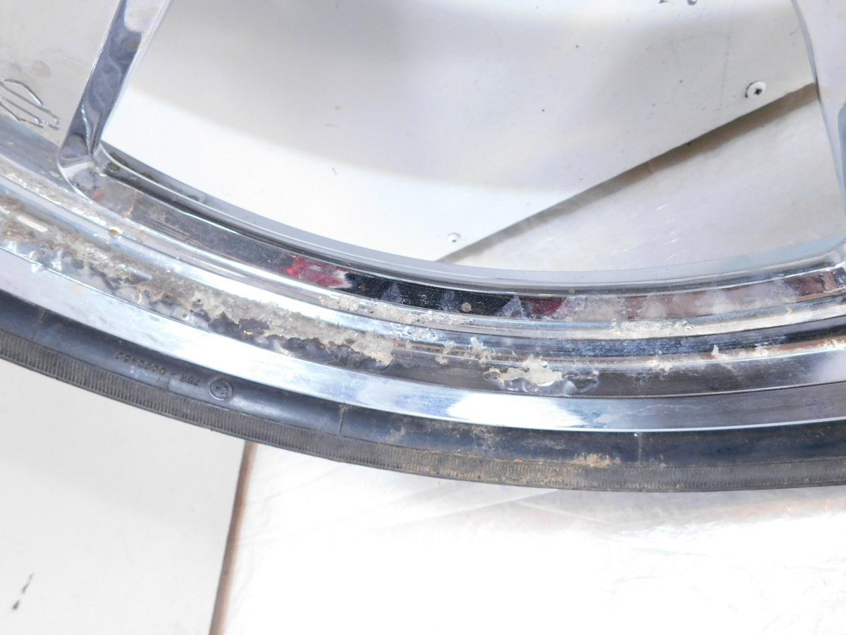 Harley Davidson Softail Deuce Thunderstar Chrome Front Wheel Rim & Tire - Bent - C3 Cycle