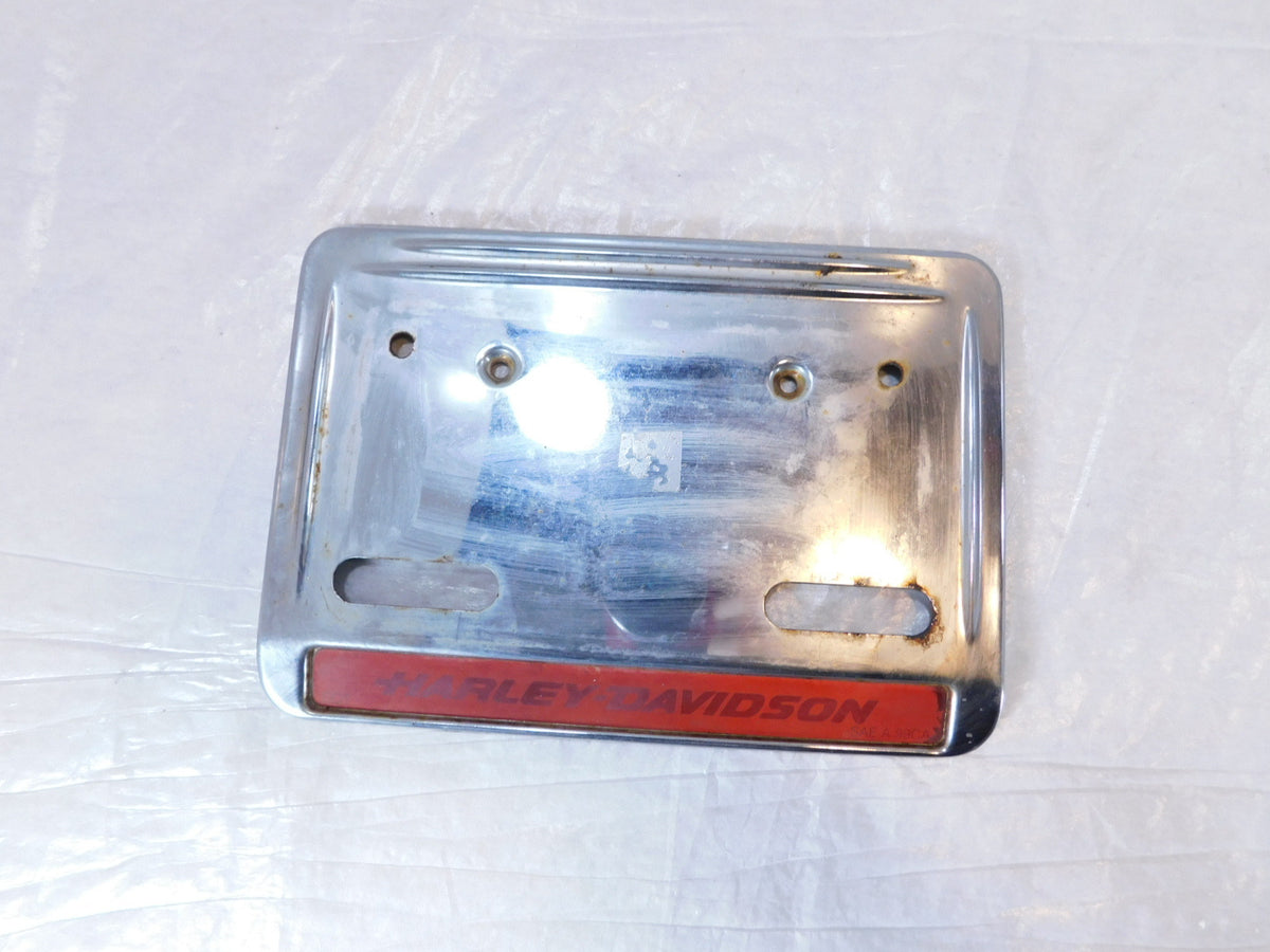 Harley Davidson Softail FXSTD Deuce Chrome Rear License Plate Mount Bracket Trim - C3 Cycle