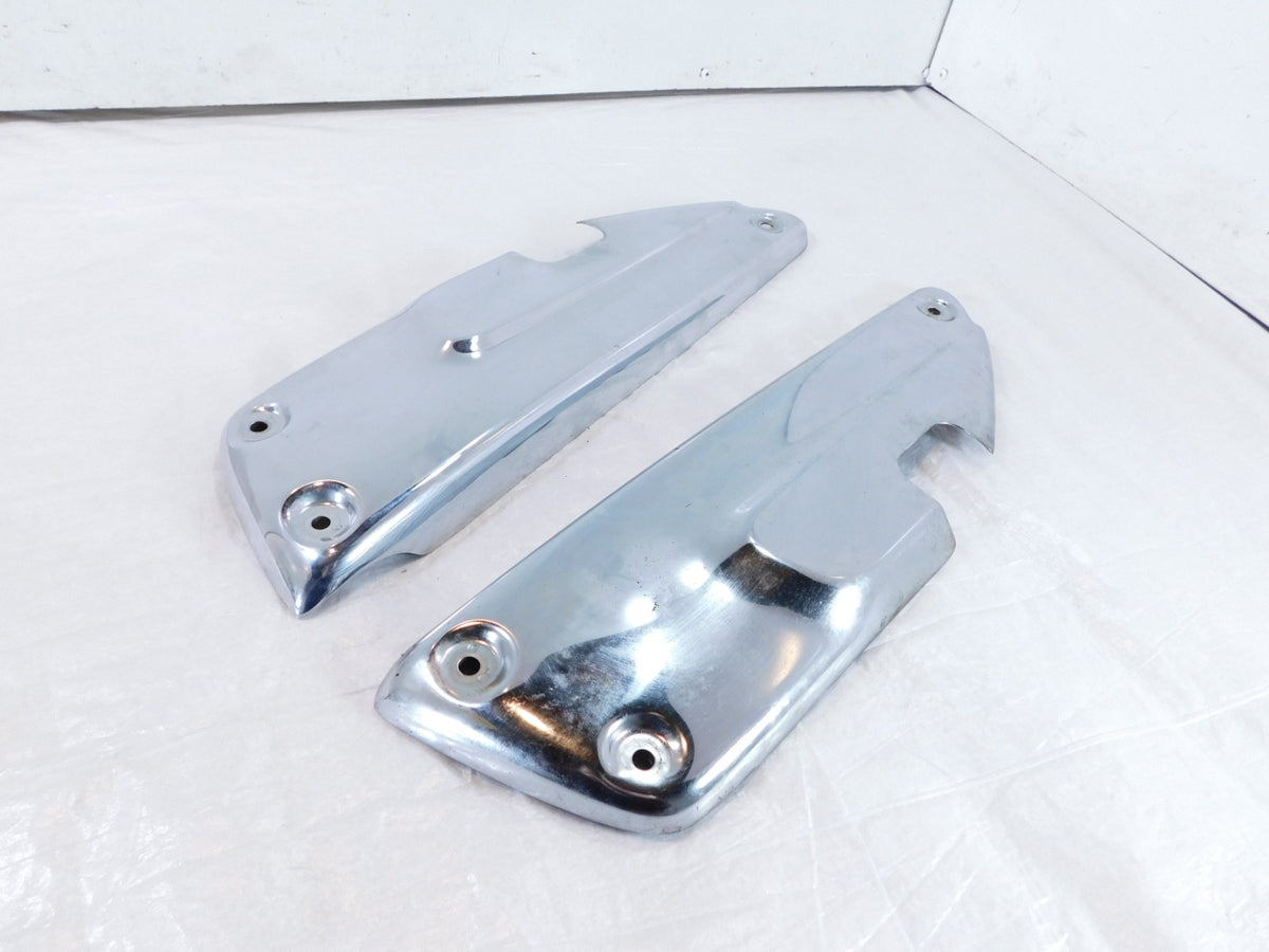 Pair Triumph Rocket III 3 Touring Chrome Rear Pillion Foot Control Cover Panels - C3 Cycle