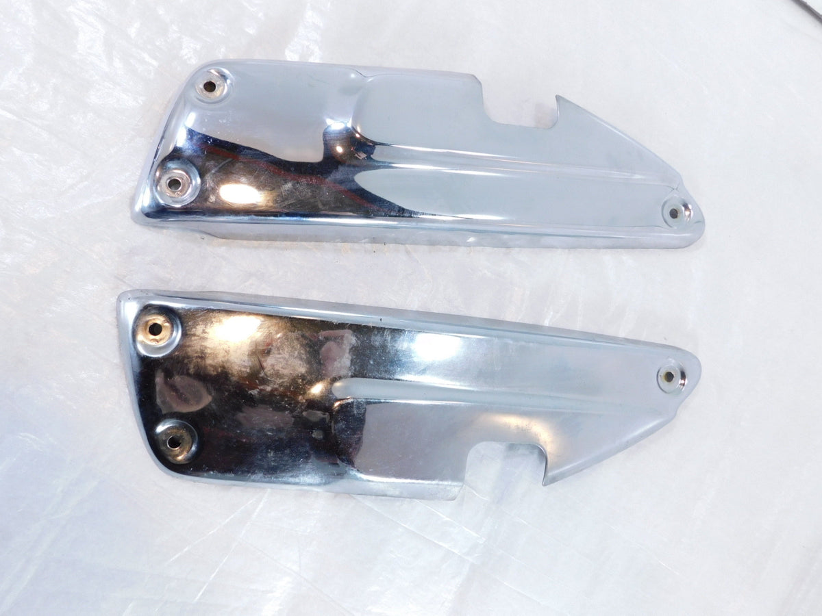 Pair Triumph Rocket III 3 Touring Chrome Rear Pillion Foot Control Cover Panels - C3 Cycle