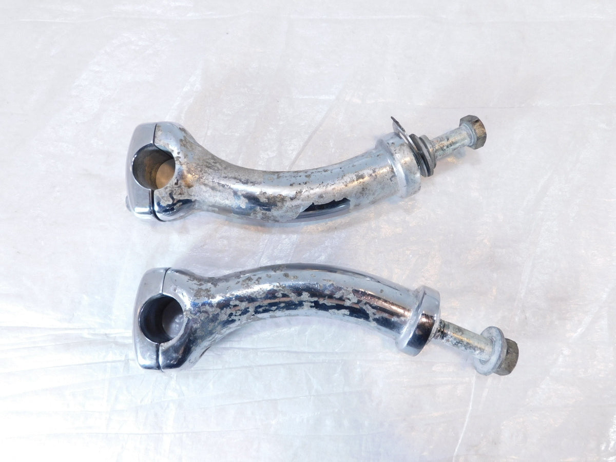 Harley Davidson Softail FXSTD Deuce Chrome Handlebar Riser Clamp Mount Brackets - C3 Cycle