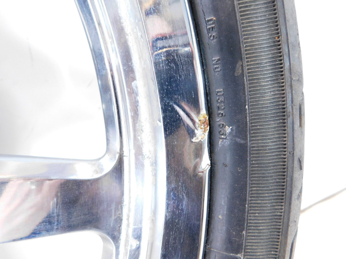 Harley Davidson Softail Deuce Thunderstar Chrome Front Wheel Rim & Tire - Bent - C3 Cycle