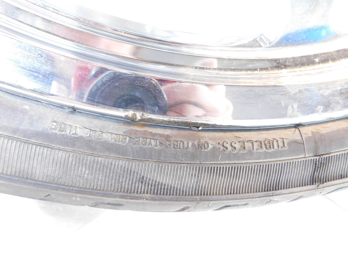 Harley Davidson Softail Deuce Thunderstar Chrome Front Wheel Rim & Tire - Bent - C3 Cycle