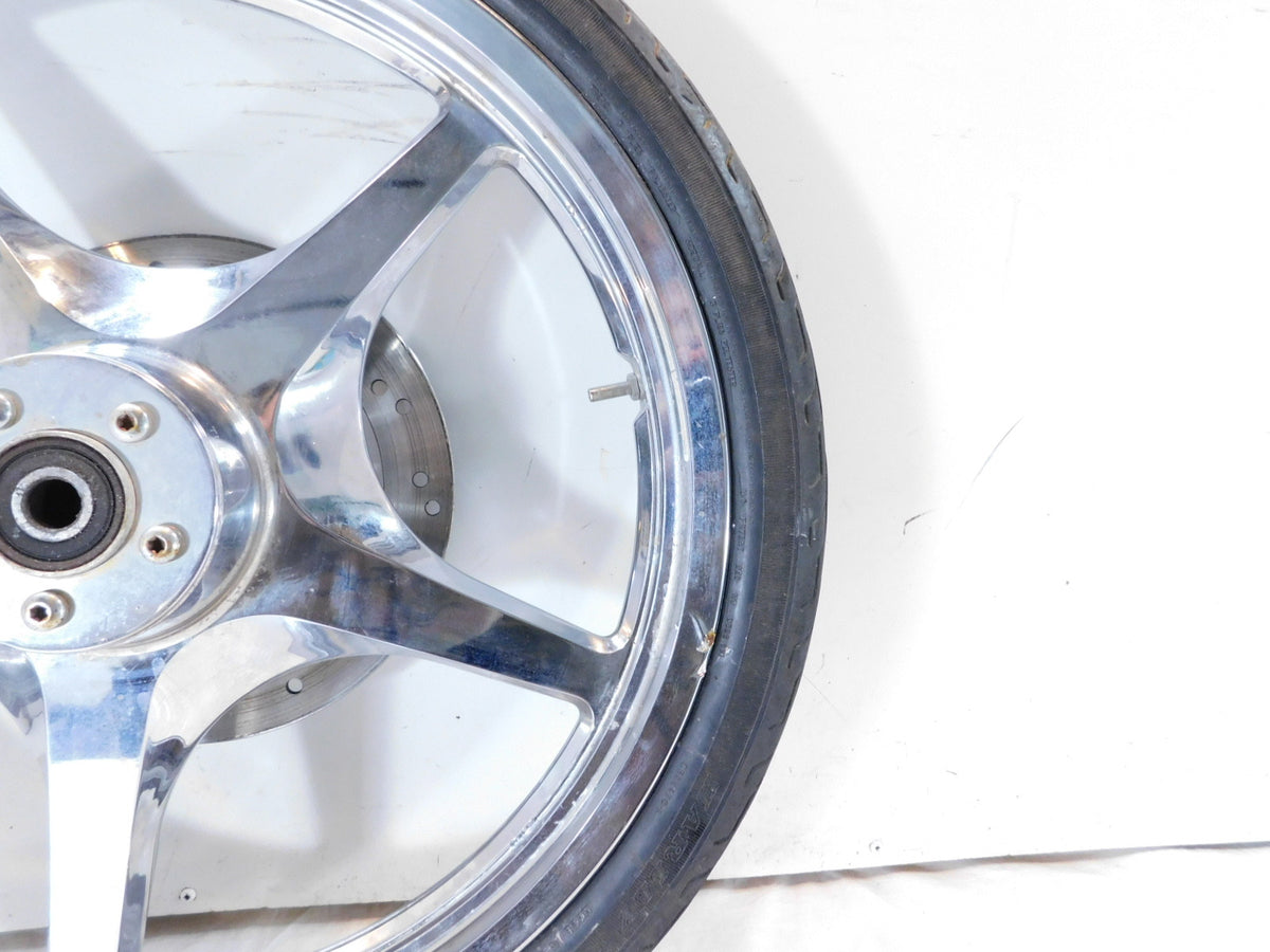 Harley Davidson Softail Deuce Thunderstar Chrome Front Wheel Rim & Tire - Bent - C3 Cycle