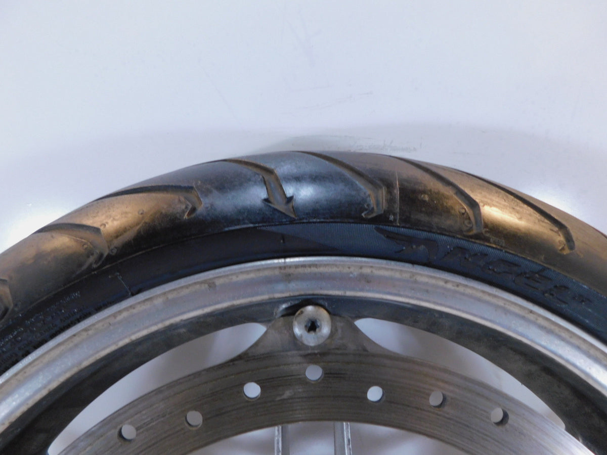 Buell XB XB9R XB12R Firebolt & Lightning Silver Front Wheel Rim Rotor & Tire - C3 Cycle