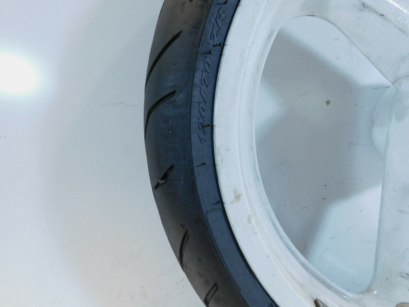 1995 & 1996 Buell M2 Thunderbolt Marchesini White Front Wheel Rim & Tire - Crack