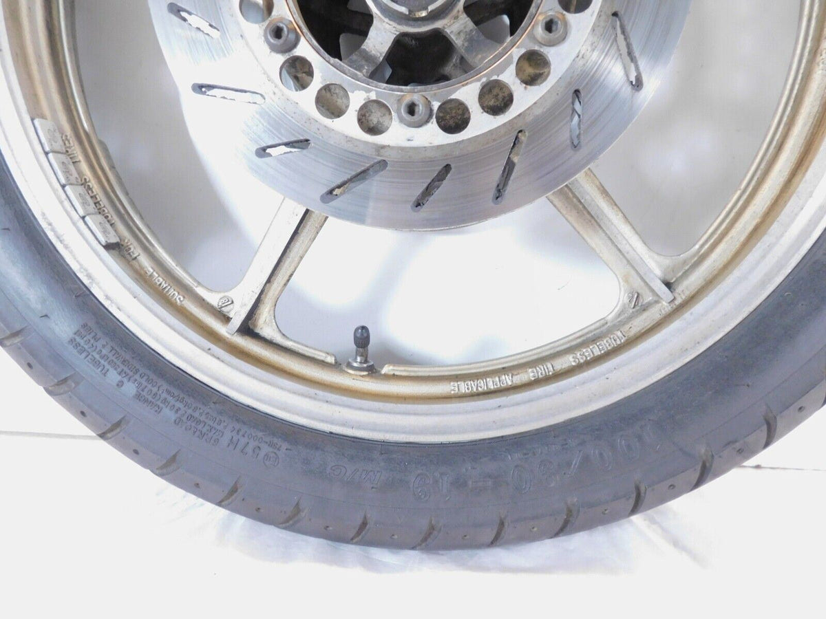 1990-1997 Yamaha Virago 750 XV750 Yellowish Gold Front Wheel Rim w/ Brake Rotors