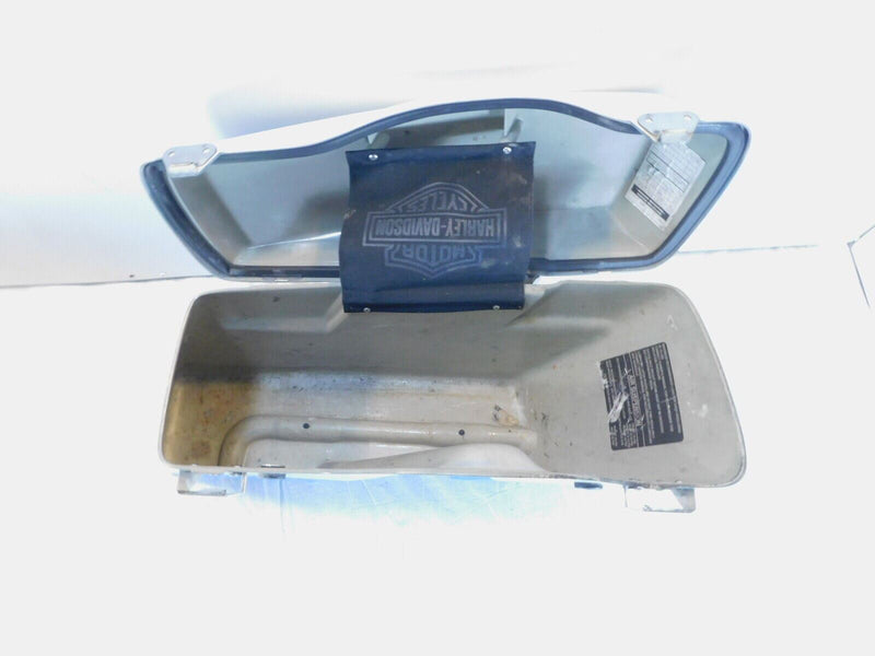 Harley Davidson Road King Street & Electra Glide White/Blue Left Saddlebag