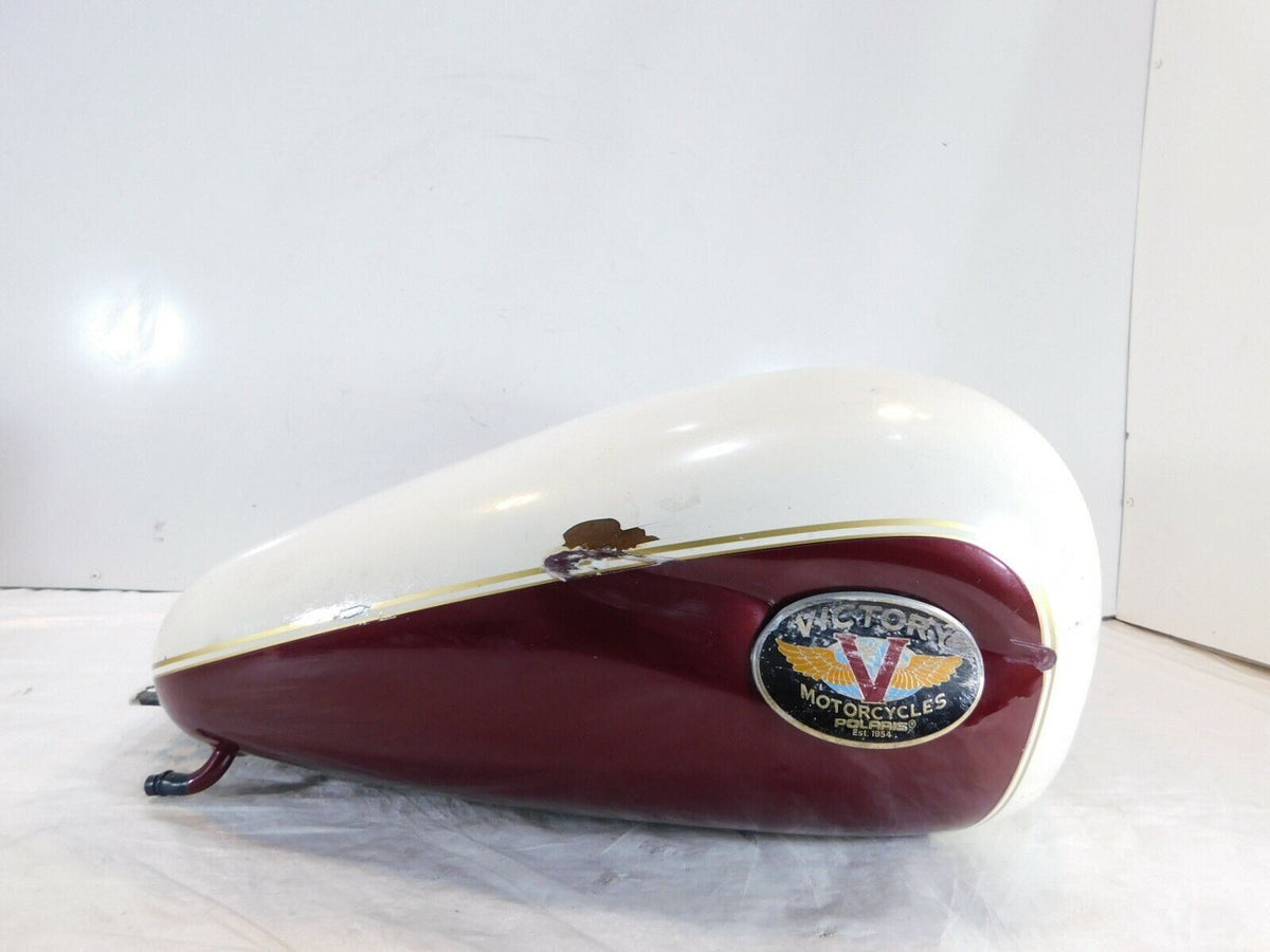 2001 Victory V92 Deluxe Cruiser Carmen Red & Vanilla White Fuel Gas Petrol Tank