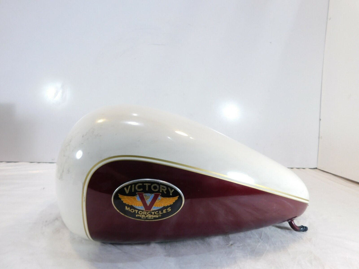 2001 Victory V92 Deluxe Cruiser Carmen Red & Vanilla White Fuel Gas Petrol Tank