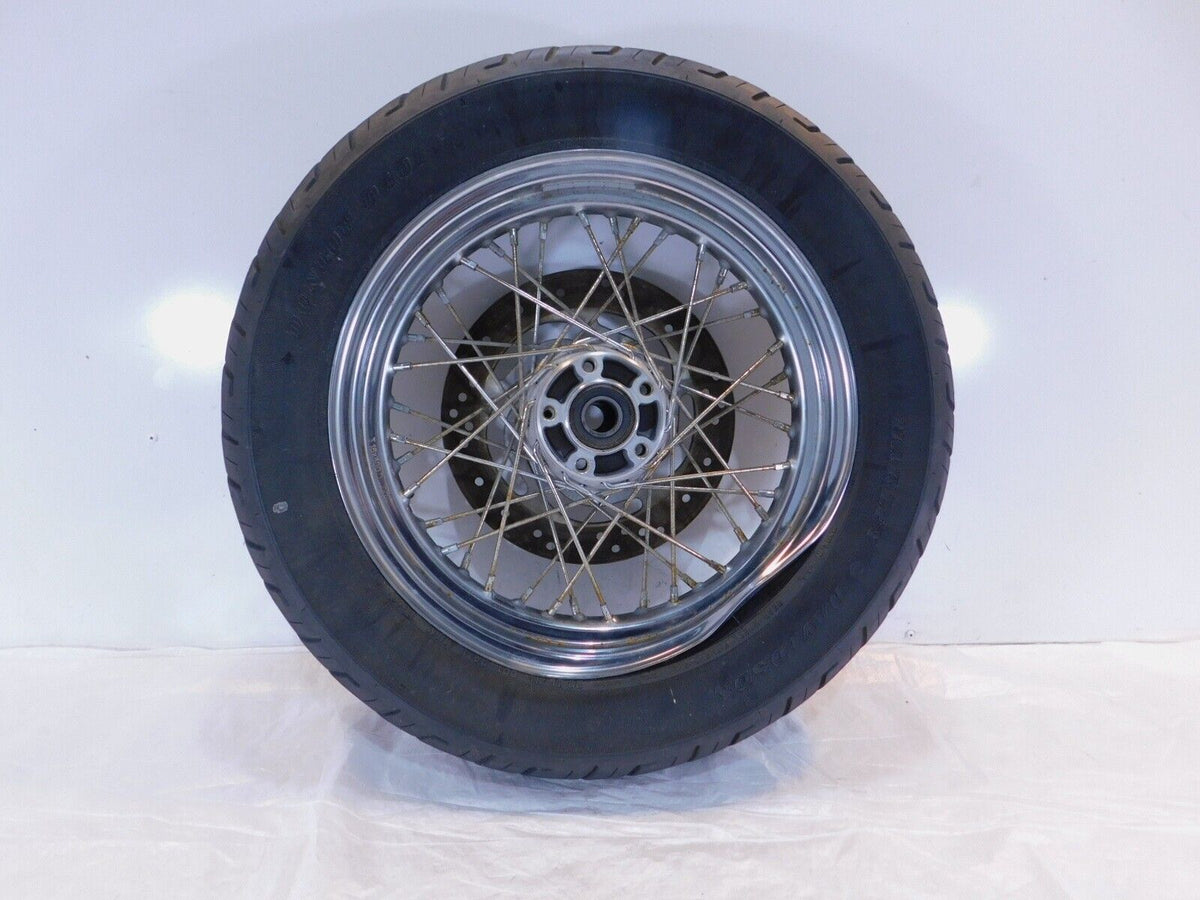 Harley Davidson Sportster 883 & 1200 Laced Rear Wheel Rim & Tire & Rotor - Bent