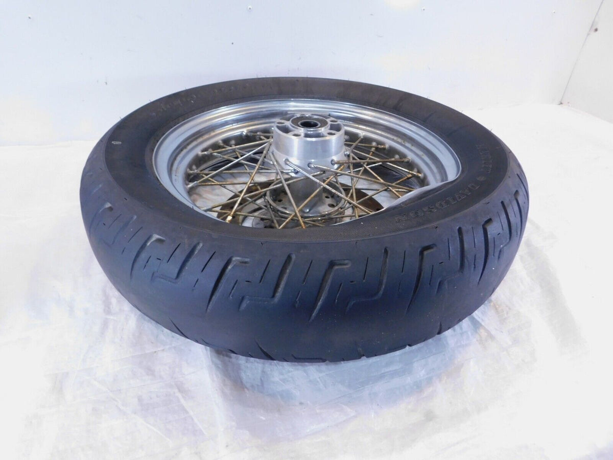 Harley Davidson Sportster 883 & 1200 Laced Rear Wheel Rim & Tire & Rotor - Bent