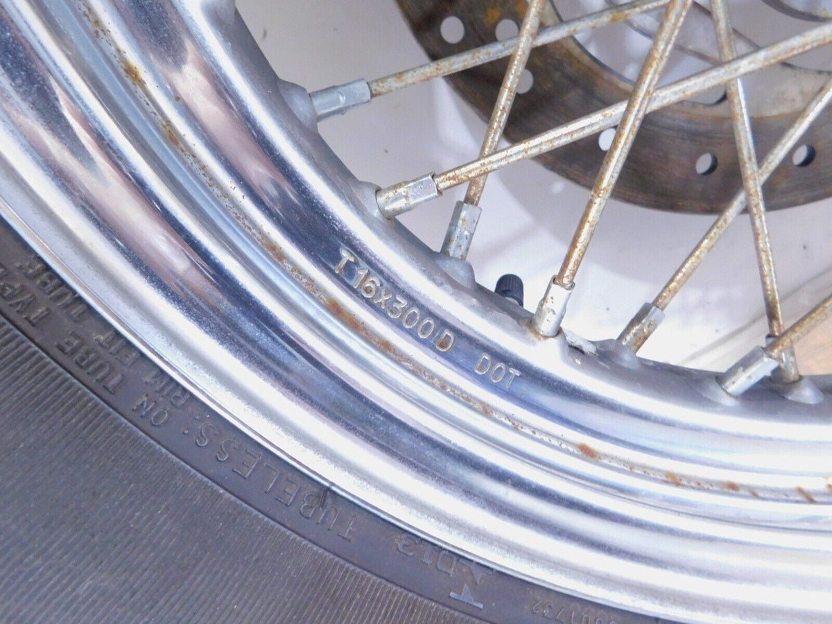 Harley Davidson Sportster 883 & 1200 Laced Rear Wheel Rim & Tire & Rotor - Bent